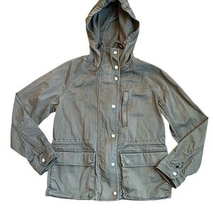 GAP Utility Jacket Women’s S Olive Green Hooded Field Jacket Full Zip